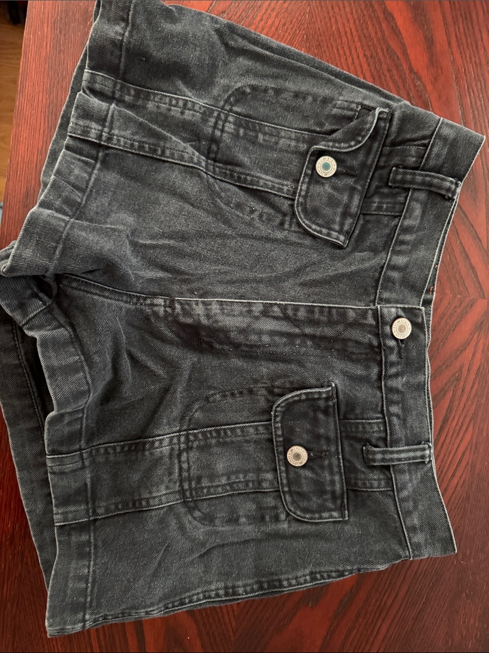 Esprit Black Denim Mini Skirt with Cargo Details